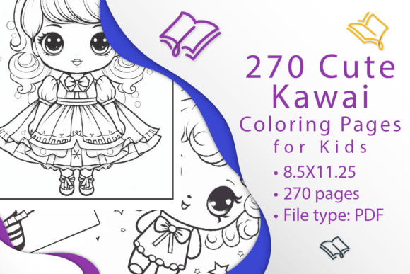 Download 270 Cute Kawaii Coloring Pages - Premium Resources