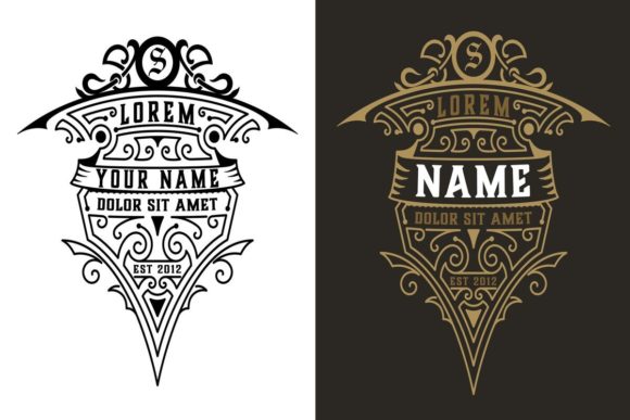 Download Vintage Template Logo with Floral Elements - Premium Bundle