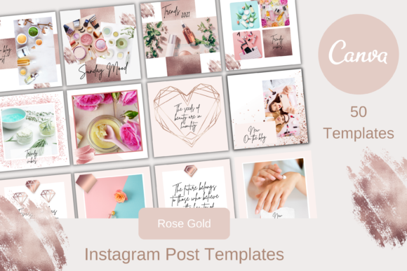 Download 50 Rose Gold Canva Instagram Templates - Instagram templates Collection