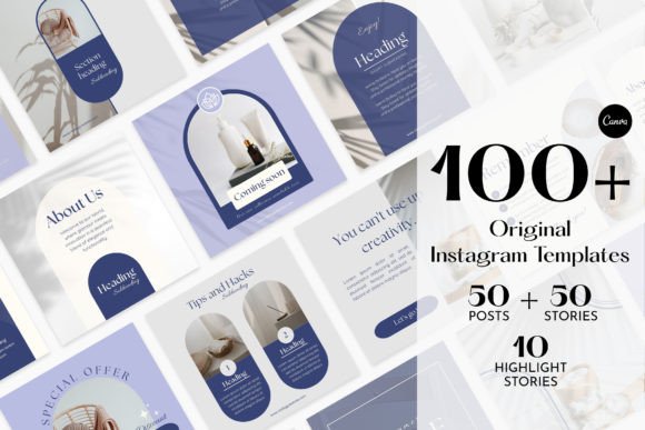 Download Aesthetic Blue Instagram Templates - Instagram templates Collection